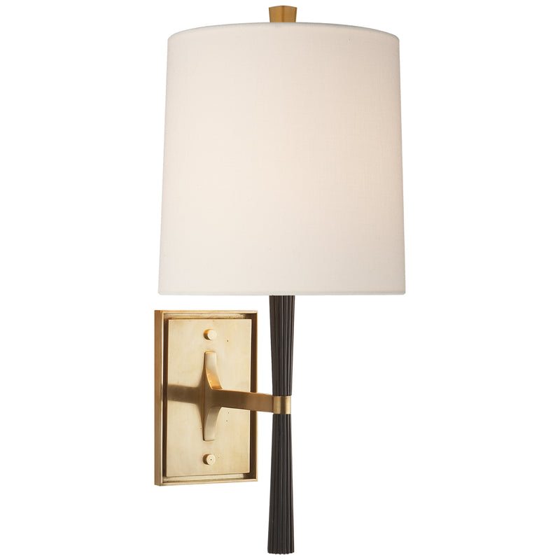 Visual Comfort Signature BBL 2036EBO-L One Light Wall Sconce, Ebony Resin and Brass