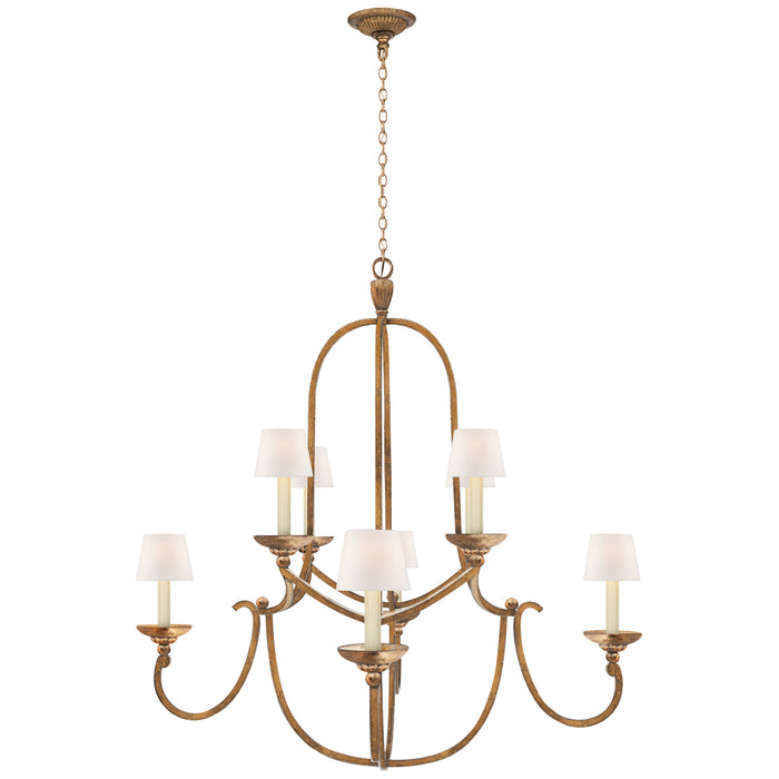 Visual Comfort Signature CHC 1494GI-L Eight Light Chandelier, Gilded Iron