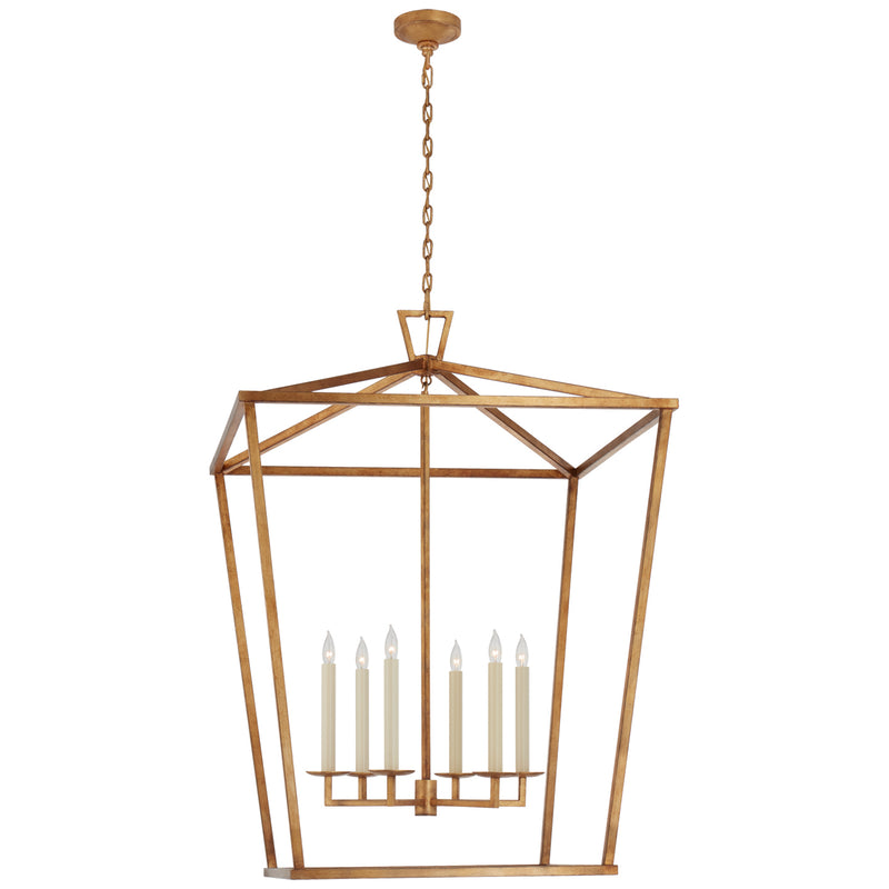 Visual Comfort Signature CHC 2172GI Six Light Lantern, Gilded Iron