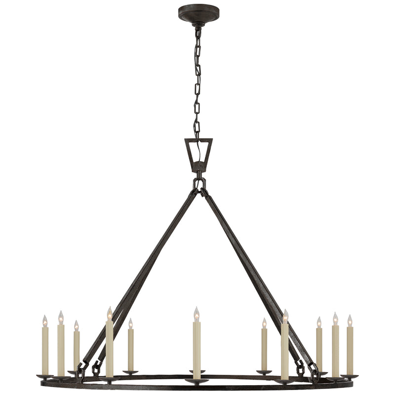 Visual Comfort Signature CHC 5173AI 12 Light Chandelier, Aged Iron