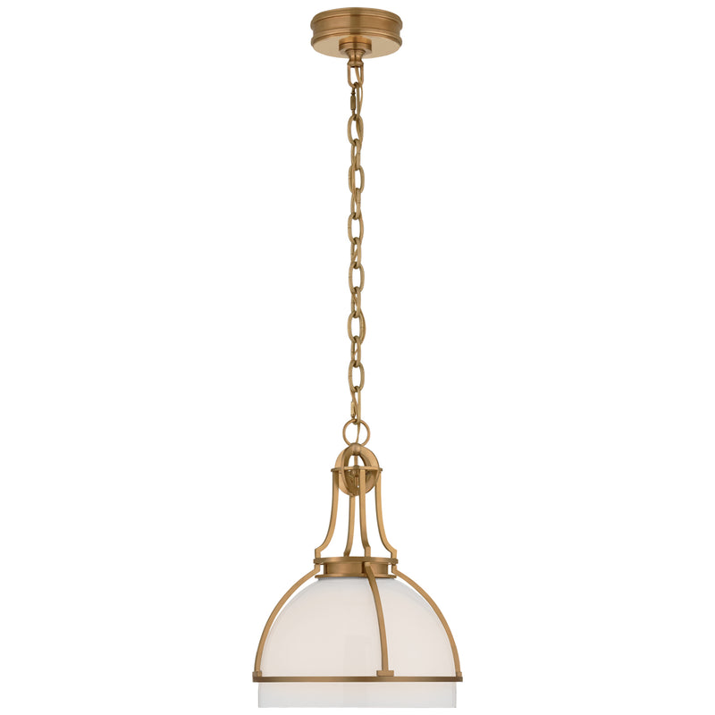 Visual Comfort Signature CHC 5481AB-WG LED Pendant, Antique-Burnished Brass