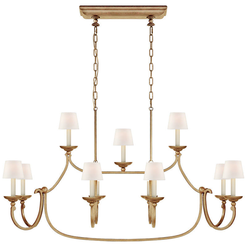 Visual Comfort Signature CHC 5495GI-L 11 Light Linear Pendant, Gilded Iron