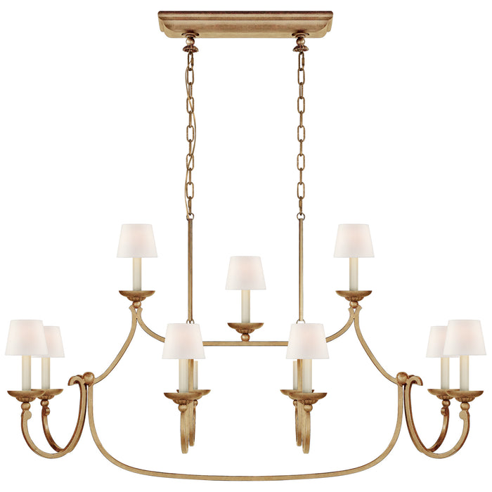 Visual Comfort Signature CHC 5495GI-L 11 Light Linear Pendant, Gilded Iron
