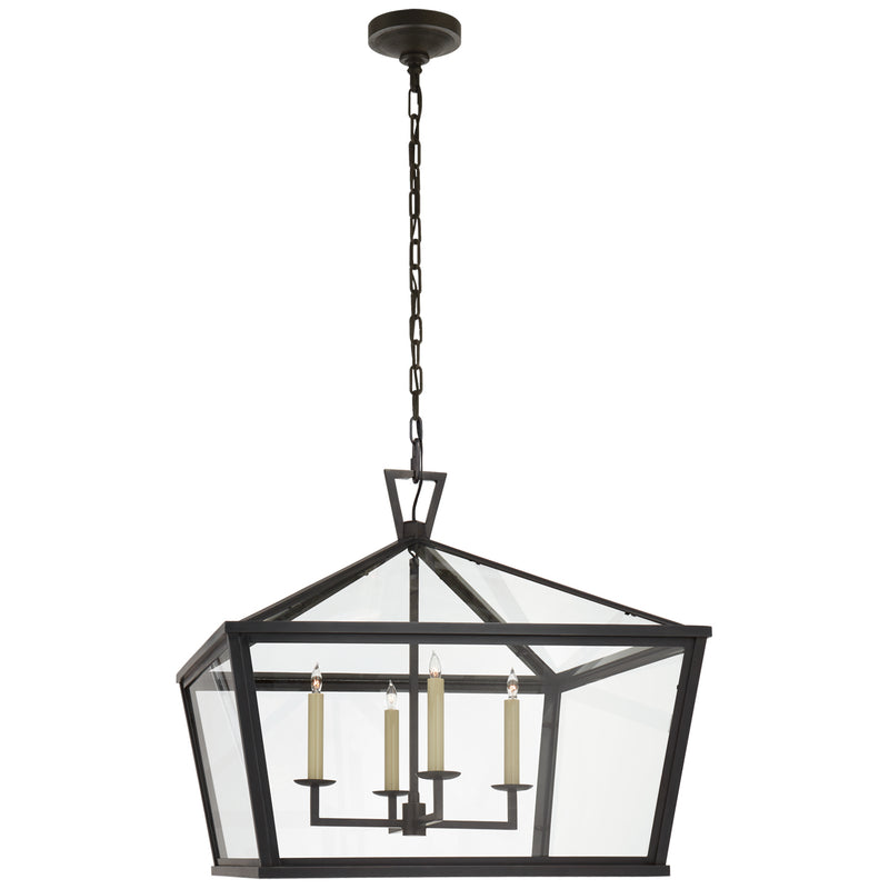 Visual Comfort Signature CHO 5086BZ-CG Four Light Hanging Lantern, Bronze
