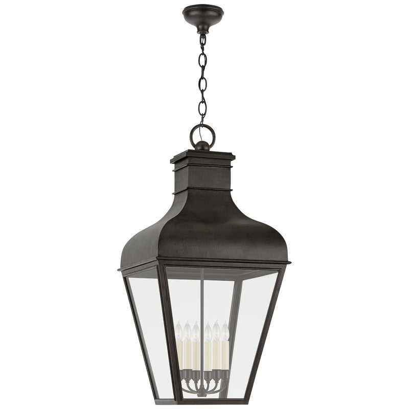 Visual Comfort Signature CHO 5163FR-CG Six Light Hanging Lantern, French Rust