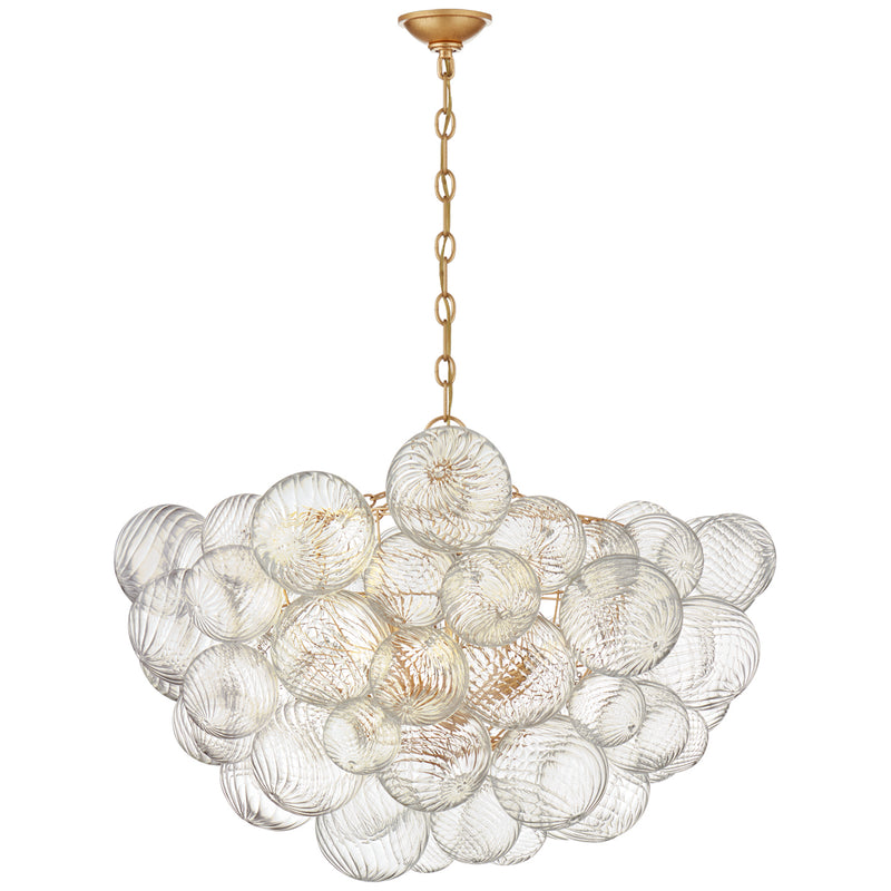 Visual Comfort Signature JN 5112G/CG Eight Light Chandelier, Gild and Clear Swirled Glass