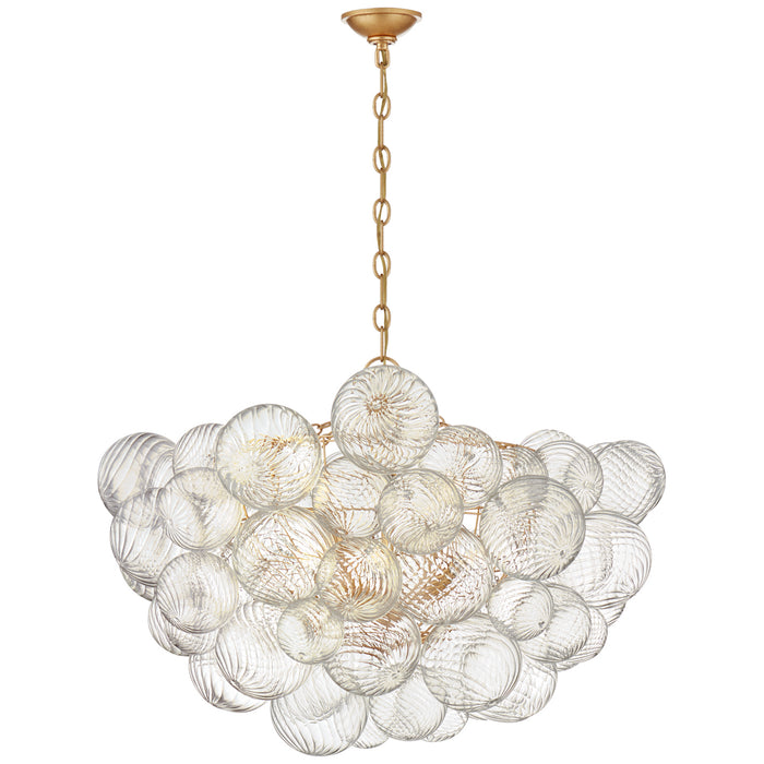 Visual Comfort Signature JN 5112G/CG Eight Light Chandelier, Gild and Clear Swirled Glass