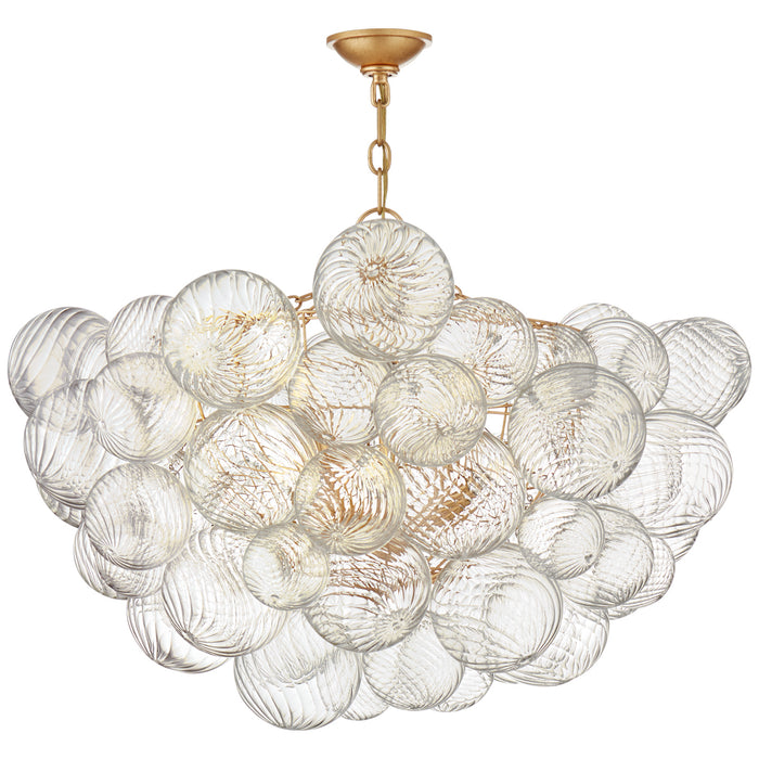 Visual Comfort Signature JN 5112G/CG Eight Light Chandelier, Gild and Clear Swirled Glass