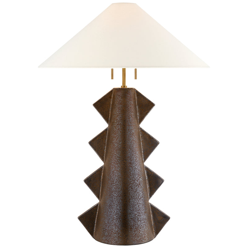Visual Comfort Signature KW 3681CBZ-L Two Light Table Lamp, Crystal Bronze