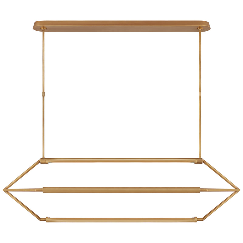 Visual Comfort Signature KW 5705AB LED Linear Lantern, Antique-Burnished Brass