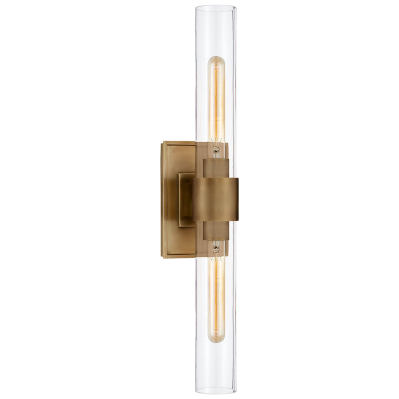 Visual Comfort Signature S 2164HAB-CG Two Light Wall Sconce, Hand-Rubbed Antique Brass