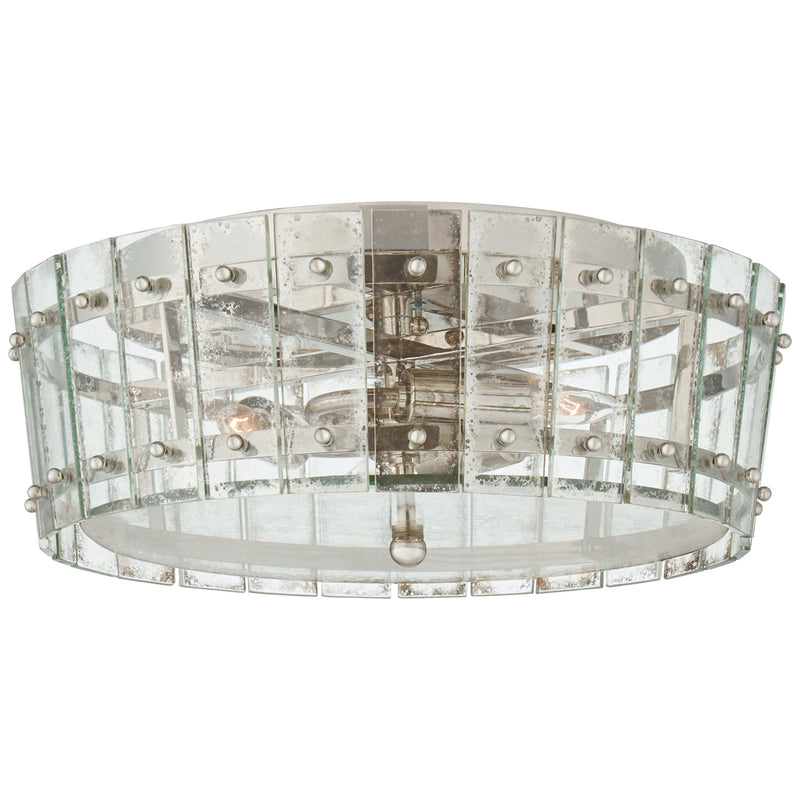 Visual Comfort Signature S 4651PN-AM Three Light Flush Mount, Polished Nickel