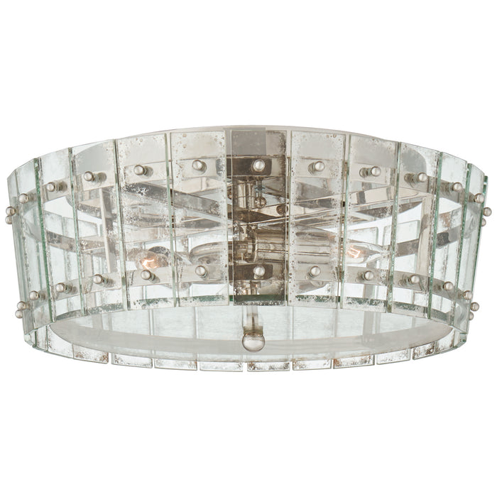 Visual Comfort Signature S 4651PN-AM Three Light Flush Mount, Polished Nickel