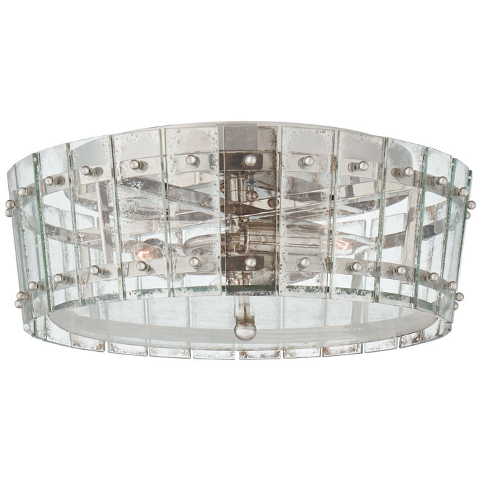 Visual Comfort Signature S 4651PN-AM Three Light Flush Mount, Polished Nickel