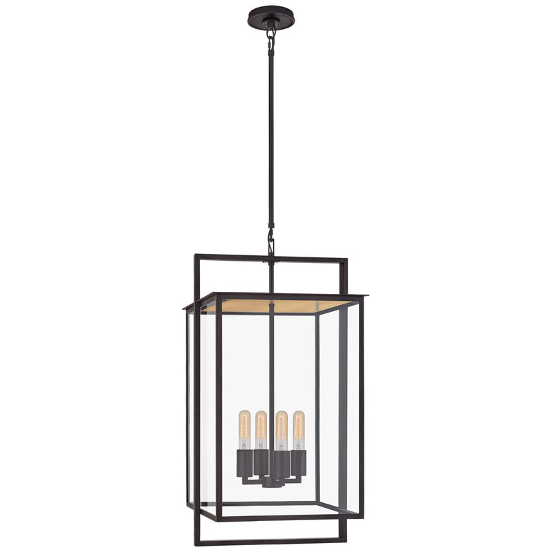 Visual Comfort Signature S 5793AI-CG Four Light Hanging Lantern, Aged Iron
