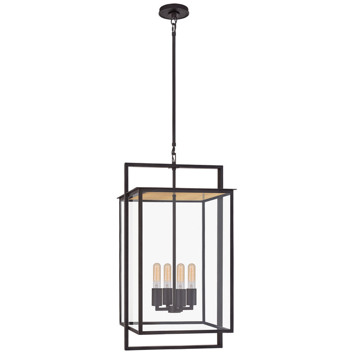 Visual Comfort Signature S 5793AI-CG Four Light Hanging Lantern, Aged Iron