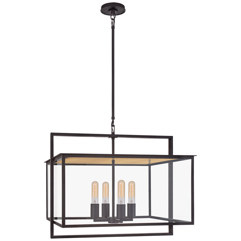 Visual Comfort Signature S 5797AI-CG Four Light Hanging Lantern, Aged Iron