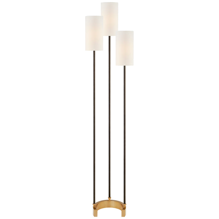 Visual Comfort Signature SK 1550BZ/HAB-L Three Light Floor Lamp, Bronze and Hand-Rubbed Antique Brass