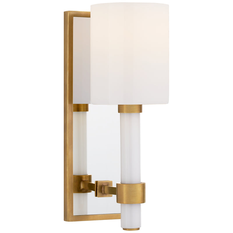 Visual Comfort Signature SK 2450HAB-WG One Light Wall Sconce, Hand-Rubbed Antique Brass
