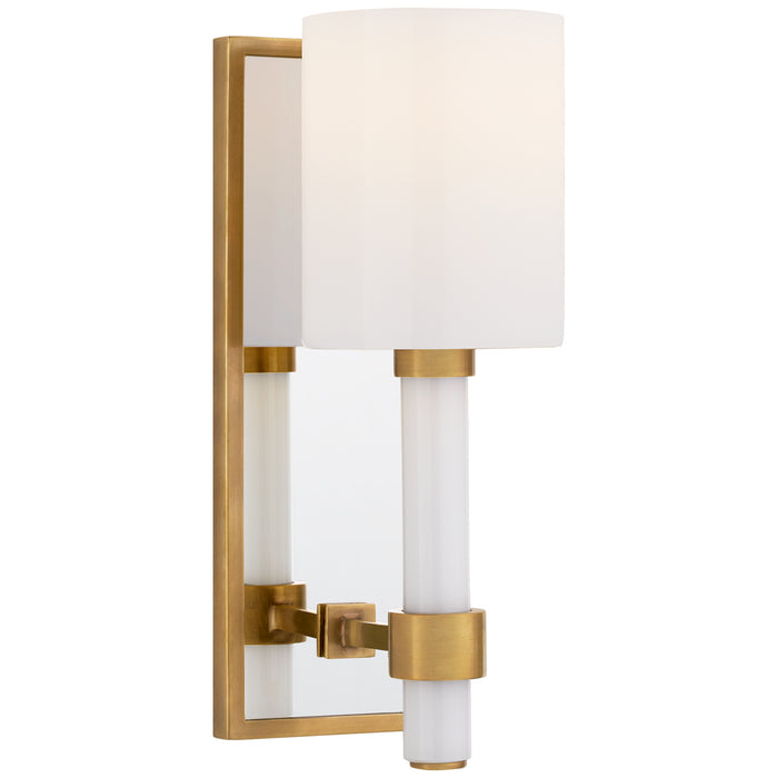 Visual Comfort Signature SK 2450HAB-WG One Light Wall Sconce, Hand-Rubbed Antique Brass