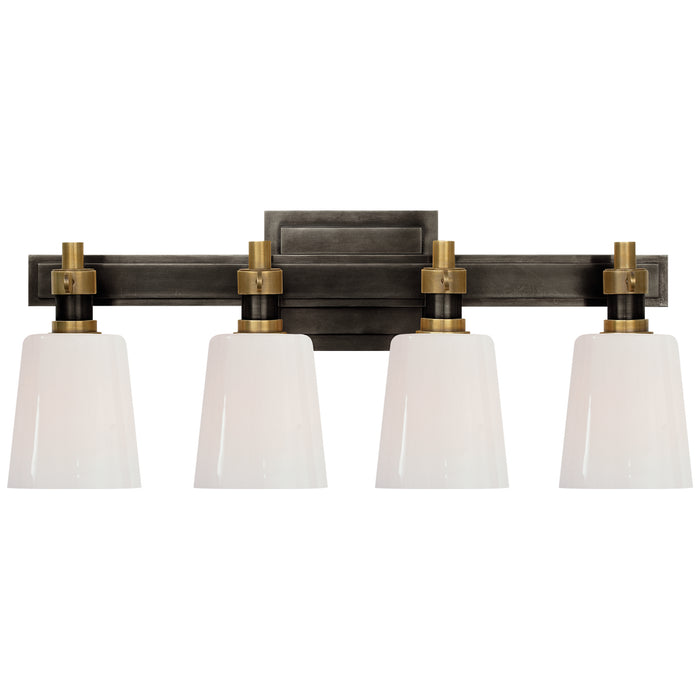 Visual Comfort Signature TOB 2153BZ/HAB-WG Four Light Bath Lighting, Bronze and Hand-Rubbed Antique Brass