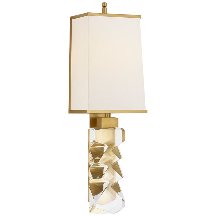 Visual Comfort Signature TOB 2950CG/HAB-L/HAB Two Light Wall Sconce, Crystal and Hand-Rubbed Antique Brass
