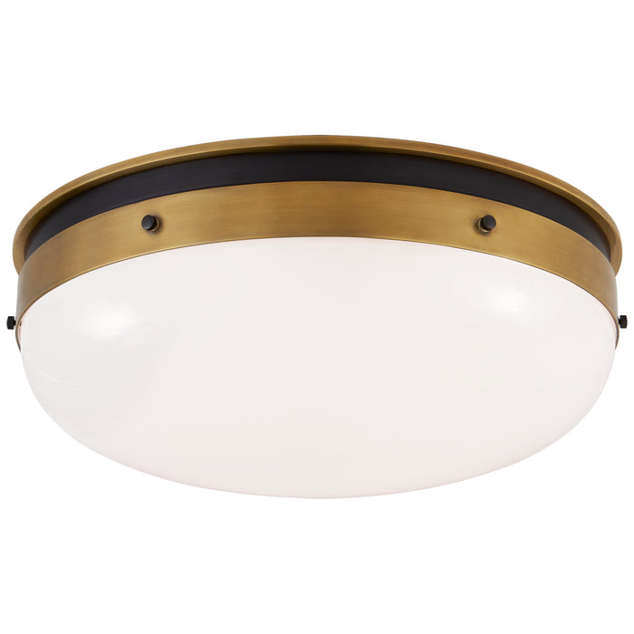 Visual Comfort Signature TOB 4064BZ/HAB-WG LED Flush Mount, Bronze and Hand-Rubbed Antique Brass