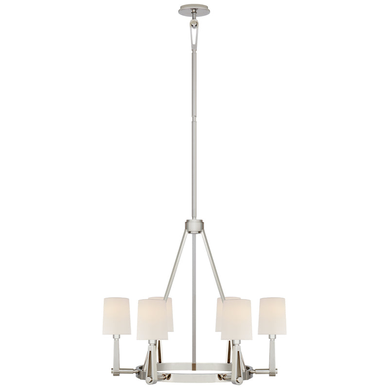 Visual Comfort Signature TOB 5510PN-L Six Light Chandelier, Polished Nickel