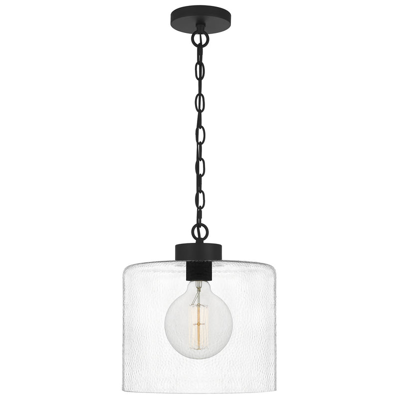 Quoizel ABR1512MBK One Light Mini Pendant, Matte Black