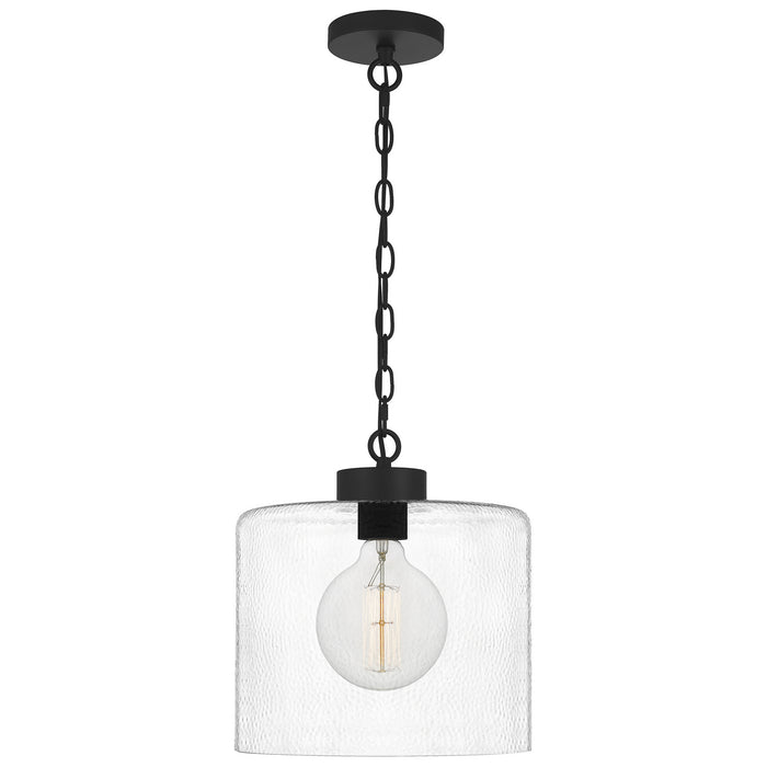 Quoizel ABR1512MBK One Light Mini Pendant, Matte Black