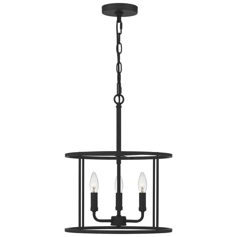 Quoizel ABR2814MBK Three Light Pendant, Matte Black