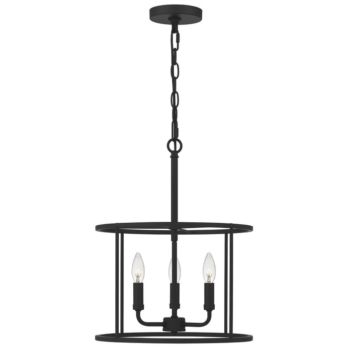 Quoizel ABR2814MBK Three Light Pendant, Matte Black