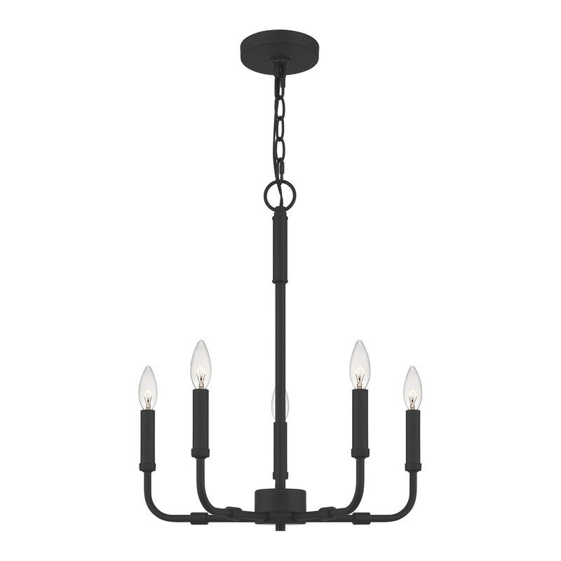 Quoizel ABR5018MBK Five Light Chandelier, Matte Black
