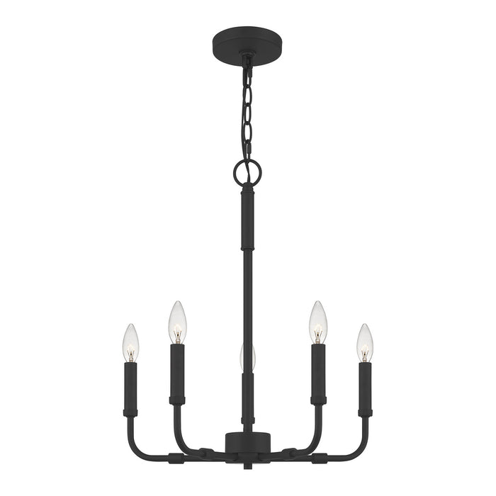 Quoizel ABR5018MBK Five Light Chandelier, Matte Black