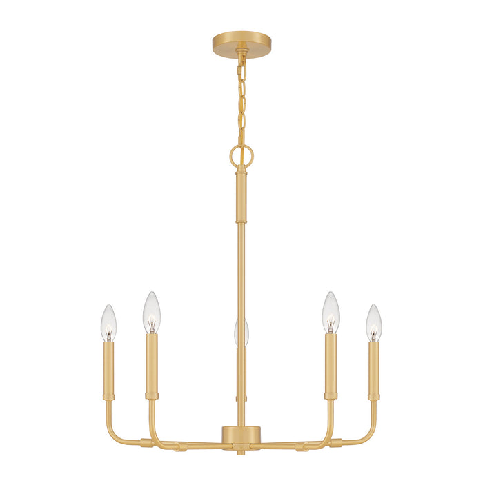 Quoizel ABR5024AB Five Light Chandelier, Aged Brass