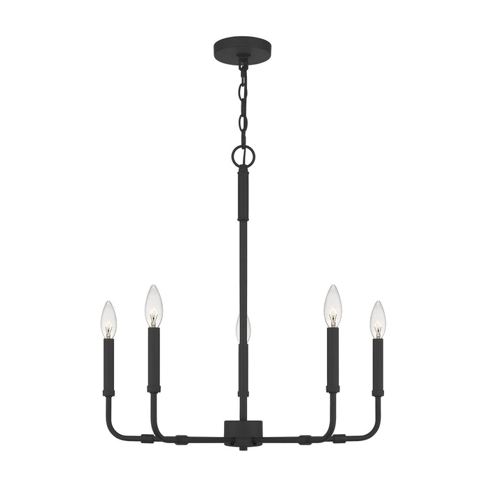 Quoizel ABR5024MBK Five Light Chandelier, Matte Black