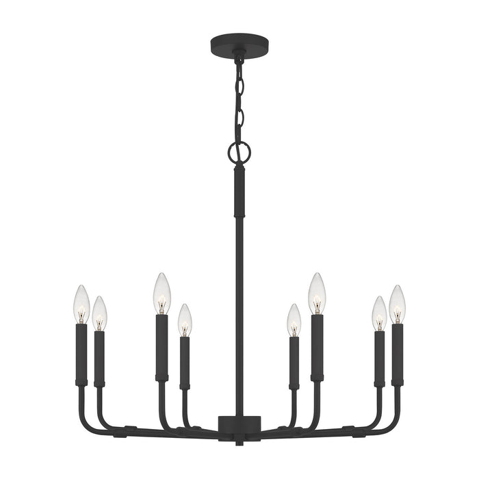 Quoizel ABR5028MBK Eight Light Chandelier, Matte Black