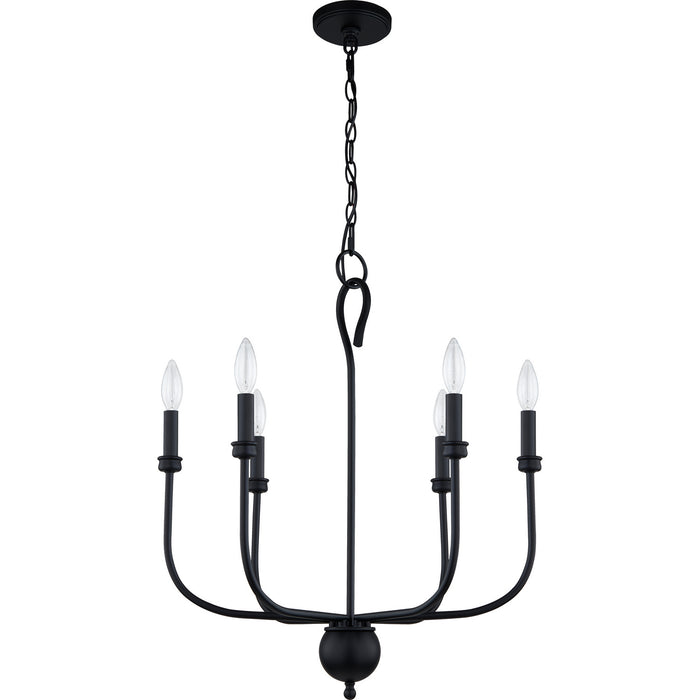 Quoizel BLA5022MBK Six Light Chandelier, Matte Black