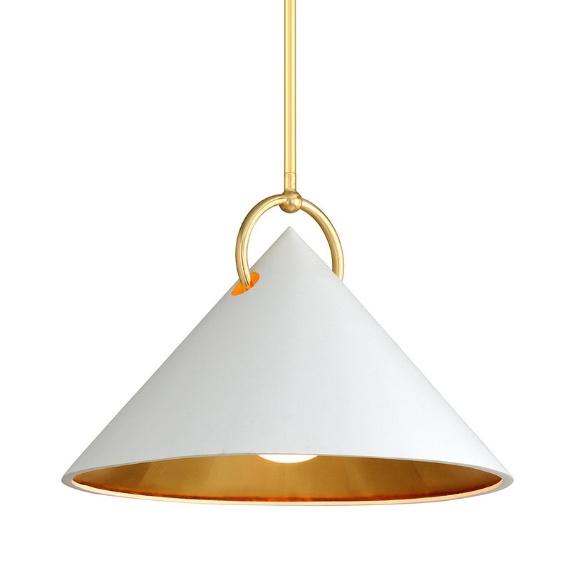 Corbett Lighting 290-41-GL/SWH One Light Pendant, Gold Leaf/White