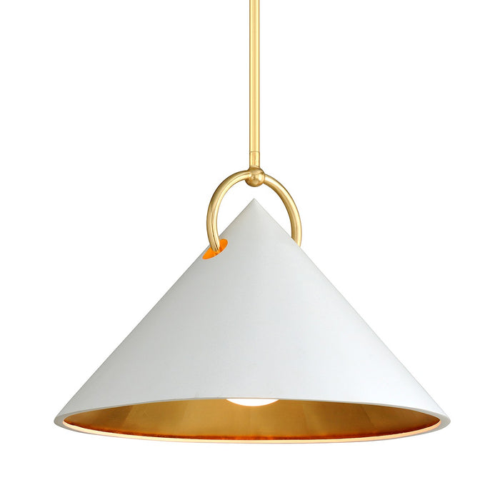 Corbett Lighting 290-41-GL/SWH One Light Pendant, Gold Leaf/White