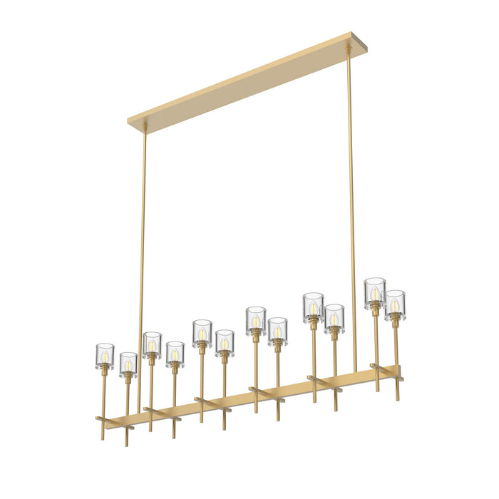 Alora LP314312VBCC 12 Light Island Pendant, Clear Crystal/Vintage Brass