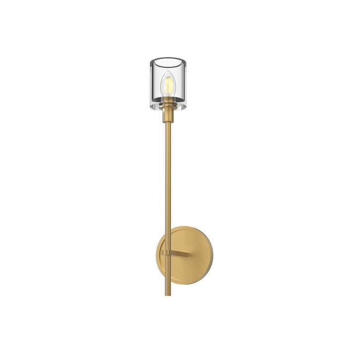 Alora WV314301VBCC One Light Bathroom Fixture, Clear Crystal/Vintage Brass