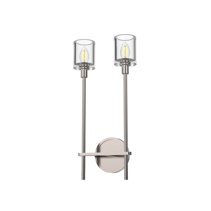 Alora WV314302PNCC Two Light Bathroom Fixture, Clear Crystal/Polished Nickel