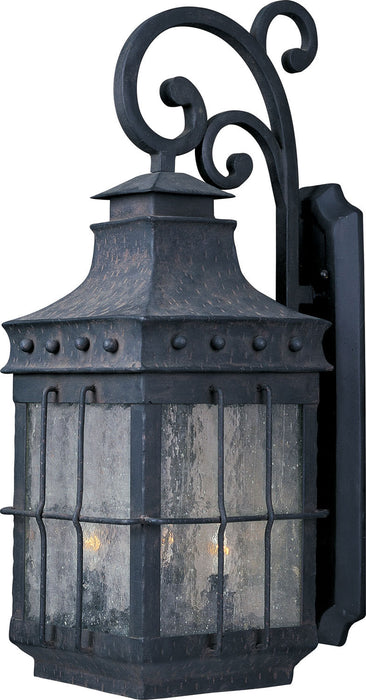 Maxim 30084CDCF Three Light Outdoor Wall Lantern, Country Forge