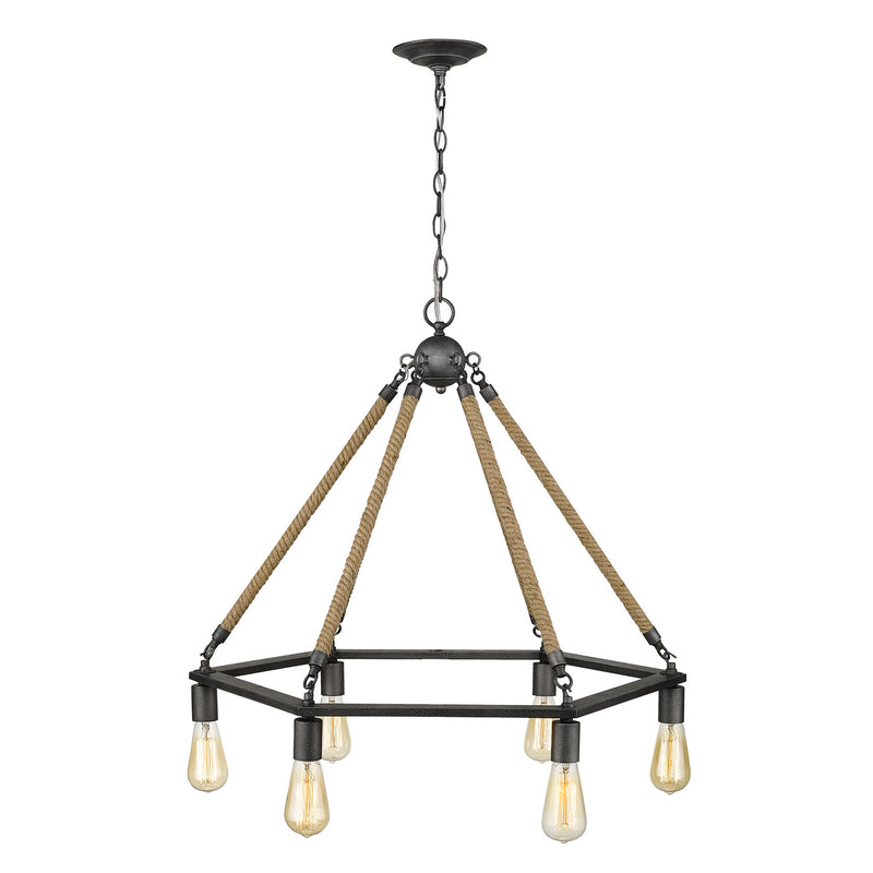 Acclaim Lighting IN10055AGY Six Light Chandelier, Antique Gray