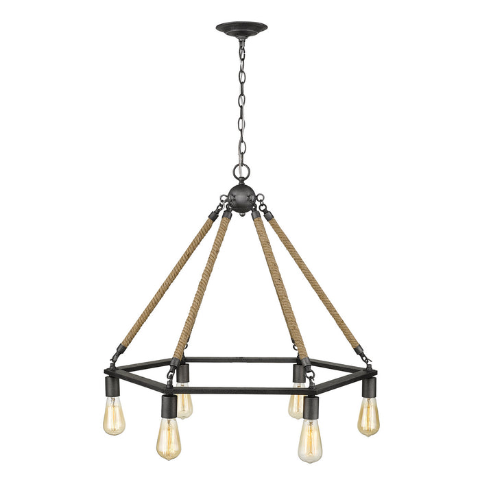 Acclaim Lighting IN10055AGY Six Light Chandelier, Antique Gray