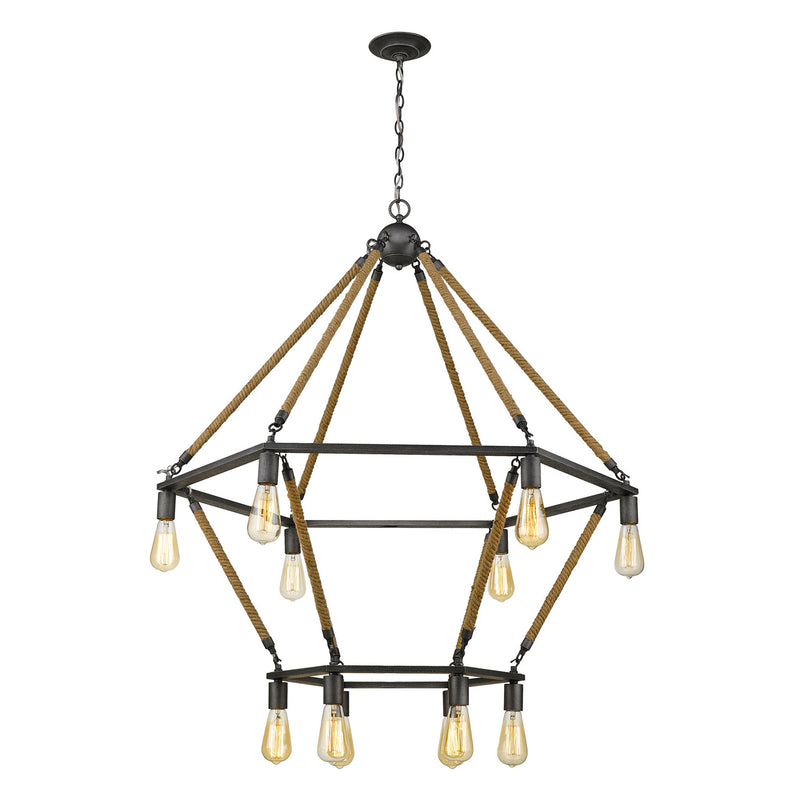Acclaim Lighting IN10056AGY 12 Light Chandelier, Antique Gray