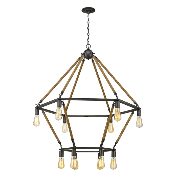 Acclaim Lighting IN10056AGY 12 Light Chandelier, Antique Gray