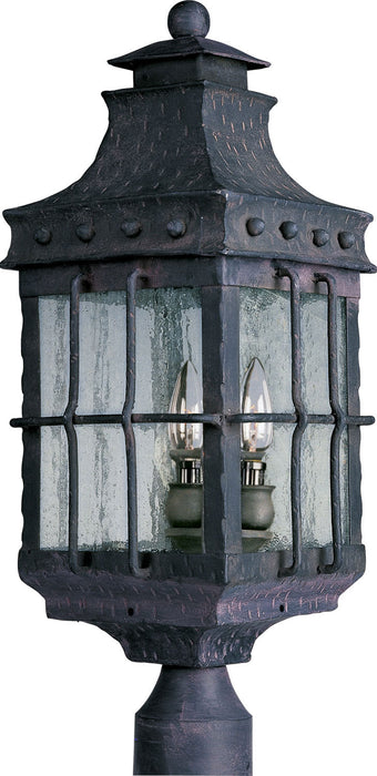 Maxim 30080CDCF Three Light Outdoor Pole/Post Lantern, Country Forge