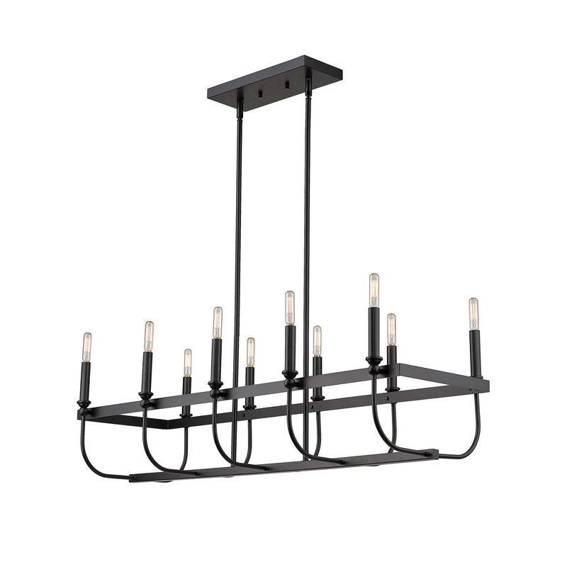 Acclaim Lighting IN20031BK Ten Light Island Pendant, Matte Black